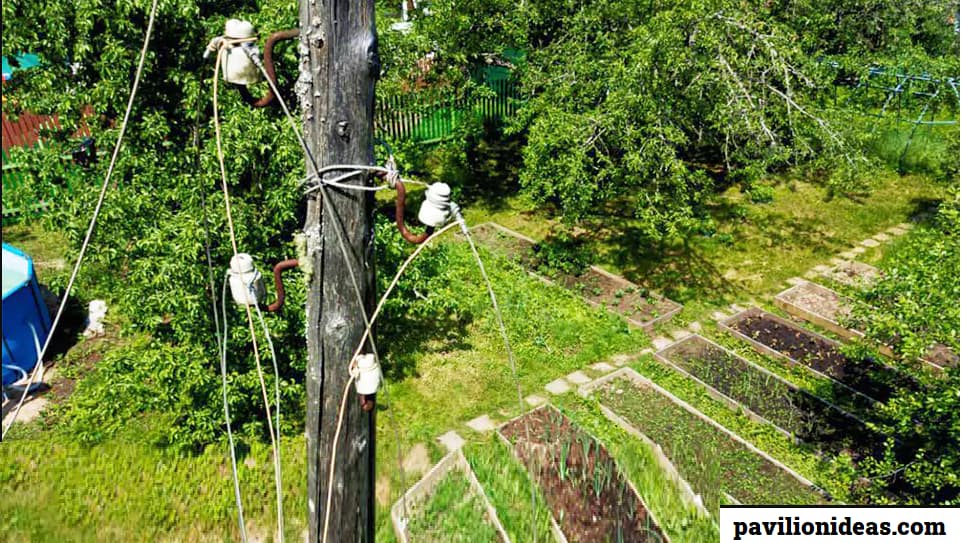 Power lines in backyard